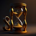 A gold hourglass with an infinity figure, generated AI Royalty Free Stock Photo