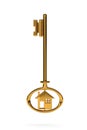 Gold house key