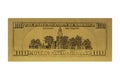 Gold hundred dollar bill,$ 100, turnover, on a white background, isolated Royalty Free Stock Photo