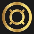 Gold icon of Generic currency symbol Concept of internet currency