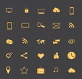 Gold icon set Royalty Free Stock Photo