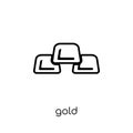 Gold icon. Trendy modern flat linear vector Gold icon on white b Royalty Free Stock Photo
