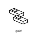 Gold icon. Trendy modern flat linear vector Gold icon on white b Royalty Free Stock Photo