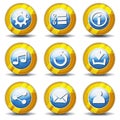 Gold Icons For Ui Game Royalty Free Stock Photo