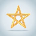Gold Inconceivable Pentagram. Royalty Free Stock Photo