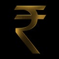 Gold Indian Rupee Symbol. 3D Rendering Illustration