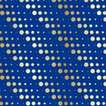 Gold and Indigo Diagonal lines of polka dot pattern Royalty Free Stock Photo