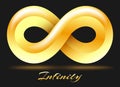 Gold infinity loop logo Royalty Free Stock Photo