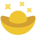 Gold ingot icon ,Chinese New Year vector illustration Royalty Free Stock Photo
