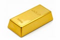 A gold ingot isolated on a white background Royalty Free Stock Photo