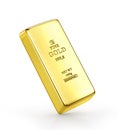 Gold ingot isolated on a white. Royalty Free Stock Photo