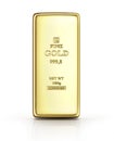 Gold ingot isolated on a white. Royalty Free Stock Photo