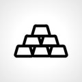 Gold Ingots line icon. Gold Ingots isolated vector icon