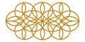 Gold interlocking circles abstract pattern Royalty Free Stock Photo