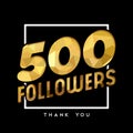 500 gold internet follower number thank you card