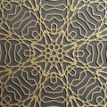 Gold islamic pattern on black background. Islamic ornament vector, persian motiff.