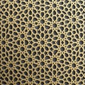 Gold islamic pattern on black background. Islamic ornament vector, persian motiff.