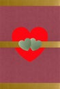 Gold and jade hearts textured