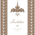 Gold jewelry background, invitation template