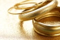 Gold jewelry bracelets Royalty Free Stock Photo