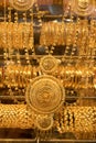 Gold jewelry on Dubai gold souk.