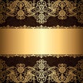 Gold jewelry frame Royalty Free Stock Photo