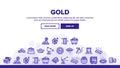 Gold Jewelry Metal Landing Header Vector Royalty Free Stock Photo