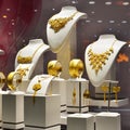 Gold jewelry shop window