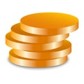 Gold jewish coin icon, realistic style