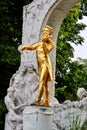 Gold Strauss statue in Stadtpark - Vienna isolated on white