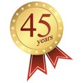 gold jubilee button - 45 years