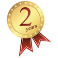 gold jubilee button - 2 years Royalty Free Stock Photo
