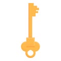 Gold key icon cartoon vector. Old golden lock Royalty Free Stock Photo