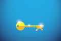 Gold key with key success word, success factor and business concept Royalty Free Stock Photo