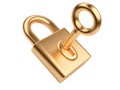 Gold key and padlock Royalty Free Stock Photo