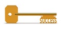 Gold key with word SUCCESS isolated on white Royalty Free Stock Photo