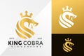 Gold King Cobra Logo Design Vector illustration template Royalty Free Stock Photo