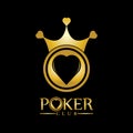 Gold King Poker logo design vector on black background