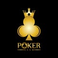 Gold King Poker logo design vector on black background