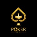 Gold King Poker logo design vector on black background