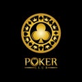 Gold King Poker logo design vector on black background