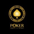 Gold King Poker logo design vector on black background