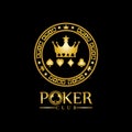 Gold King Poker logo design vector on black background