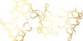 Gold kintsugi design on white background. Golden crack lines backdrop. Vector