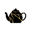 Gold kintsugi Japanese Art of Repairing teapot Royalty Free Stock Photo