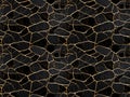 Gold Kintsugi Seamless Pattern, Luxury Golden Kintsukuroi Tile, Crack Broken Marble Texture Royalty Free Stock Photo