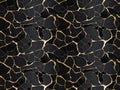 Gold Kintsugi Seamless Pattern, Luxury Golden Kintsukuroi Tile, Crack Broken Marble Texture Royalty Free Stock Photo