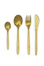 Gold knife and fork Royalty Free Stock Photo