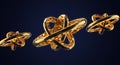 Golden Atomic Rings Royalty Free Stock Photo