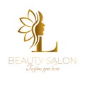 Gold L Letter Initial Beauty Brand Logo Design